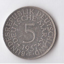 GERMANIA REPUBBLICA FEDERALE 5 Mark 1957 F BB